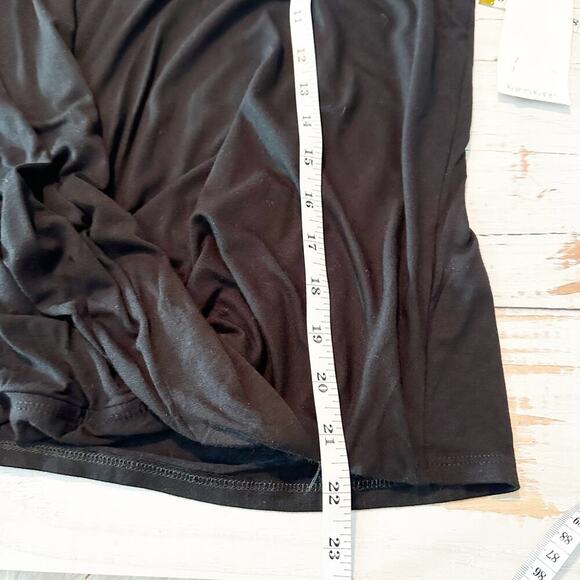 Karen Kane Layered Drape Front Casual Minimalist Top Black Size Large Stretch - Picture 8 of 8